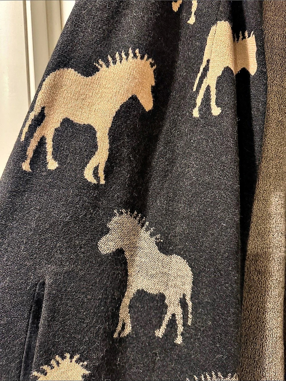 Anthropologie’s Maeve Horse Pattern Hooded Cardigan XL NWT - Picture 3 of 9